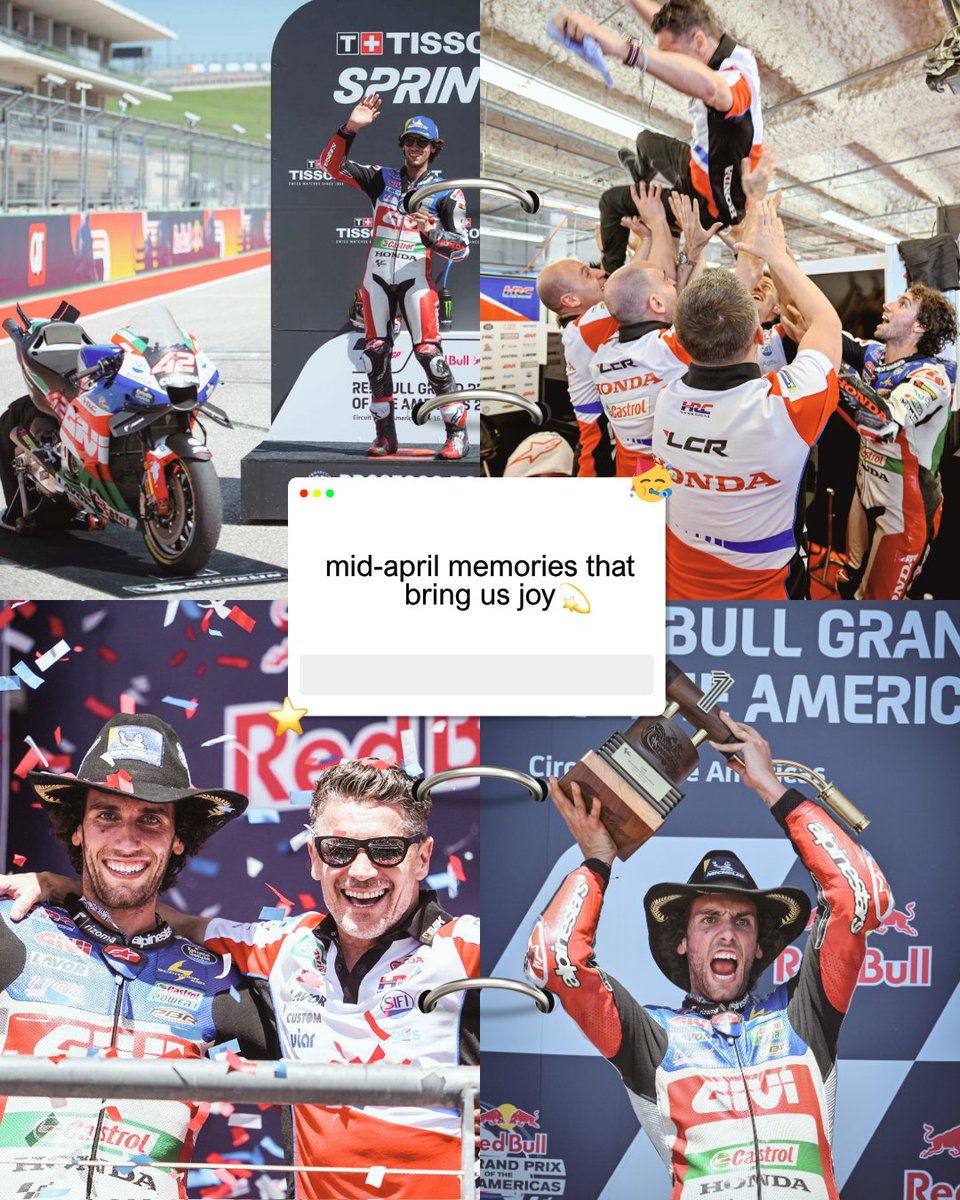 lcr_team's tweet image. #LCRewind ⏪

15.04.2023 🗓️ LCR's first Sprint medal🥈
16.04.2023 🗓️ Alex Rins owned the #USGP 🇺🇸 rodeo 🤠