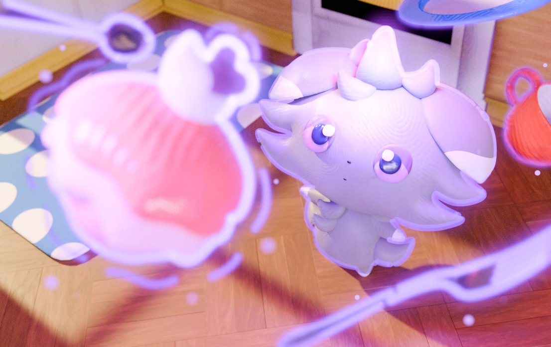 June_buns's tweet image. Espurr trying his best to get a sweet treat !