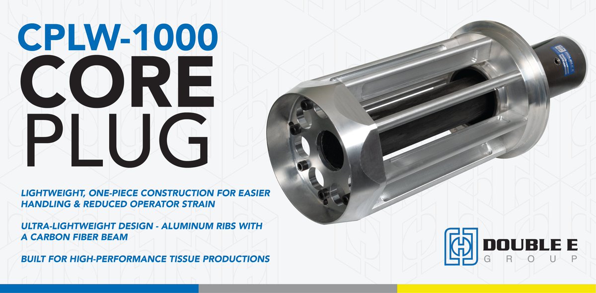 DoubleECompany's tweet image. CPLW-1000 is built for improved safety &amp;amp; efficiency. Its ultra-lightweight design minimizes lifting strain for operators. An easy-insert end cap plate makes installation quick &amp;amp; easy. bit.ly/41wo3vw

#DoubleEGroup #CorePlugs #Tissue #Manufacturing #safety