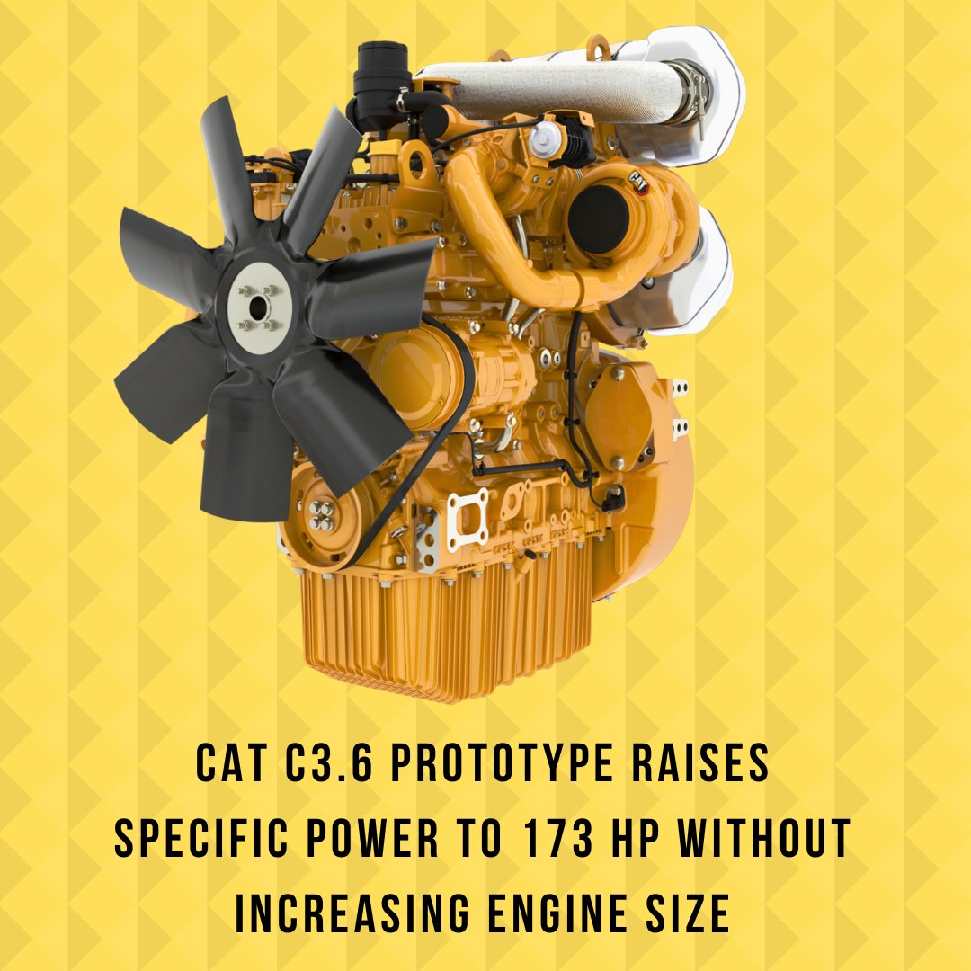 AGA_Parts's tweet image. ⚙️ #Caterpillar has unveiled a new high-output prototype of its C3.6 engine at #ConExpo, developed in response to growing demand for higher power density without increasing engine size or complexity

🚀 The new twin-turbocharged 3.6-liter, four-cylinder engine delivers up to 173