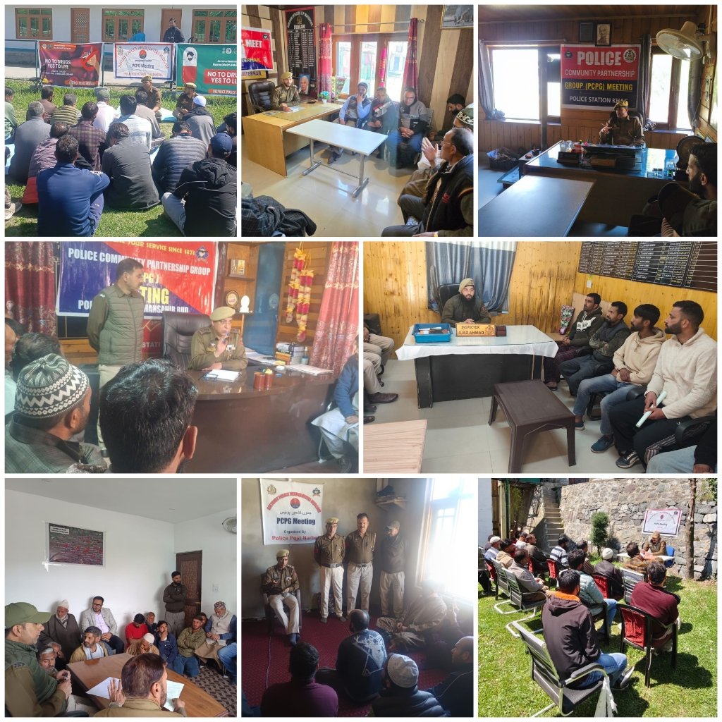 BudgamPolice's tweet image. Budgam Police conducts PCPG meetings at PSs and PPs of the district to ensure prompt identification and redressal of citizens’ issues. Emphasis was given on strengthening police-public partnership for a safe &amp;amp; drug-free society.
#CommunityPolicing