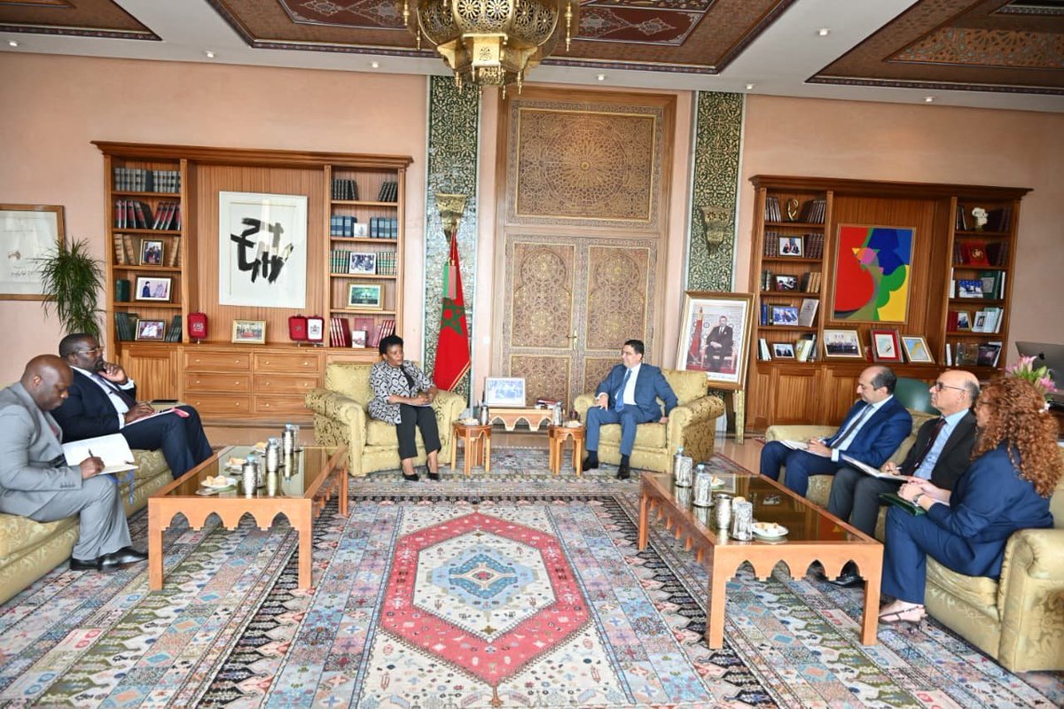 MFA Nasser Bourita held talks, today in Rabat, with the Minister of State for Foreign Affairs, Cooperation, and Communities of the Democratic Republic of São Tomé and Príncipe, Ms. Ilza Maria dos Santos Amado Vaz