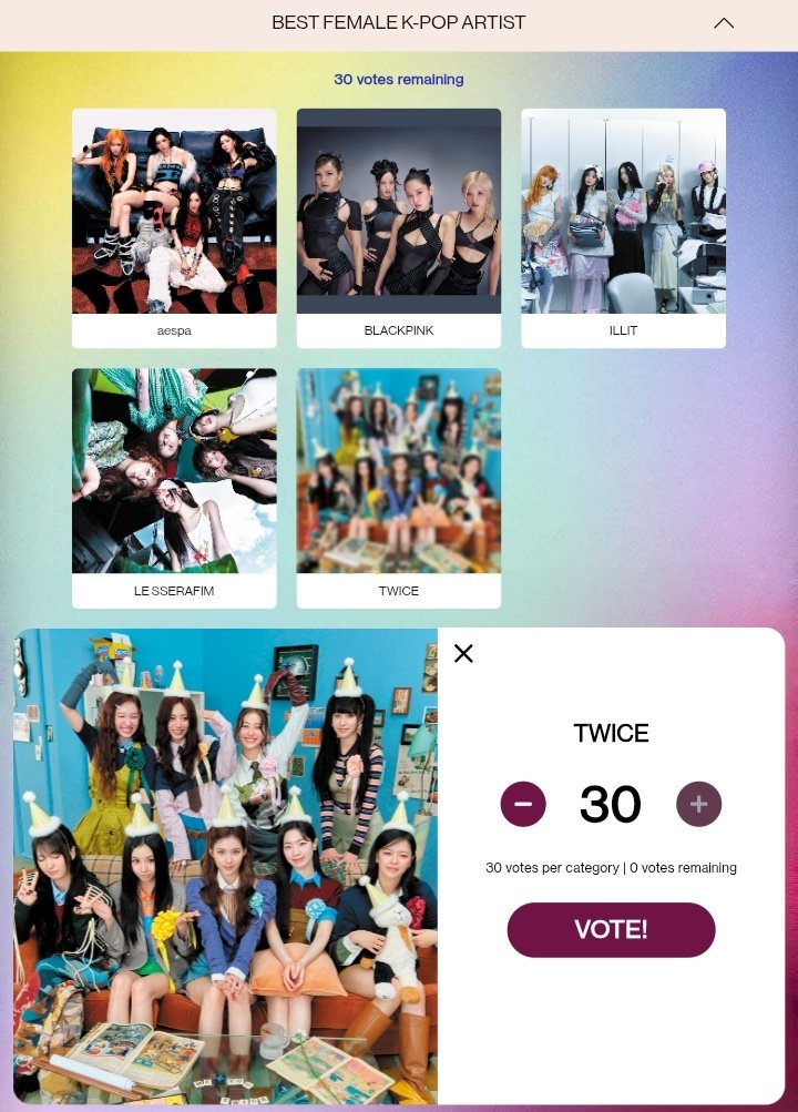 ONCE YOU VOTED FOR TWICE??
Let's win this because they deserve it

Vote here : vote.theamas.com/artist-of-the-…