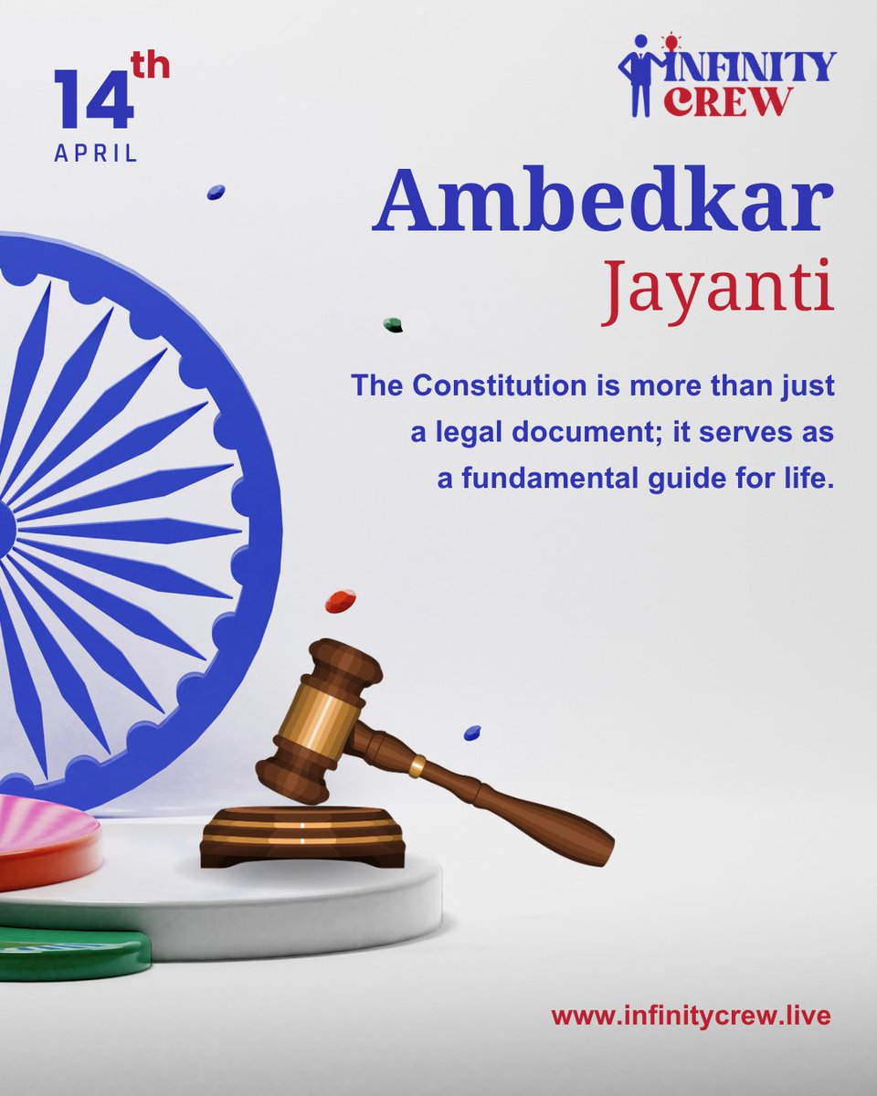 InfiinityCrew's tweet photo. Honoring the legacy of Dr. B.R. Ambedkar on this Ambedkar Jayanti

#AmbedkarJayanti #DrBRAmbedkar #EqualityForAll #IndianConstitution #Inspiration #Leadership #SocialJustice #India #Respect #Vision #InfinityCrew #HRCommunity #Growth #NationFirst https://t.co/55xqlJkYq3