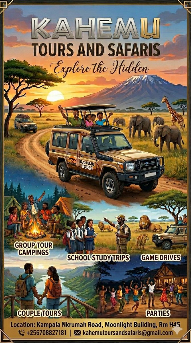 kahemutours's tweet photo. Hesitate not to contact us for business.
@kahemutours
@bbstvug 
@touruganda
#bugandaTours https://t.co/lD6nZGDAvl