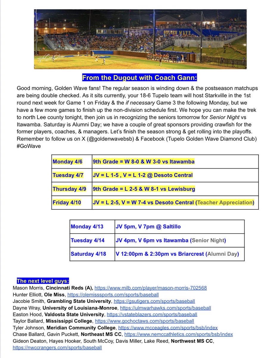 Tupelo Baseball tweet media