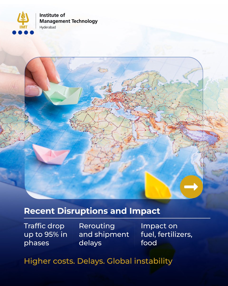 imthyd's tweet image. Hormuz powers global trade. 20.3M barrels/day, 25% oil flows. Disruptions ripple worldwide. IMT Hyderabad PGDM LSCM builds resilient leaders.

#SupplyChainManagement #GlobalTrade #LogisticsIndustry #EnergyMarkets #Geopolitics