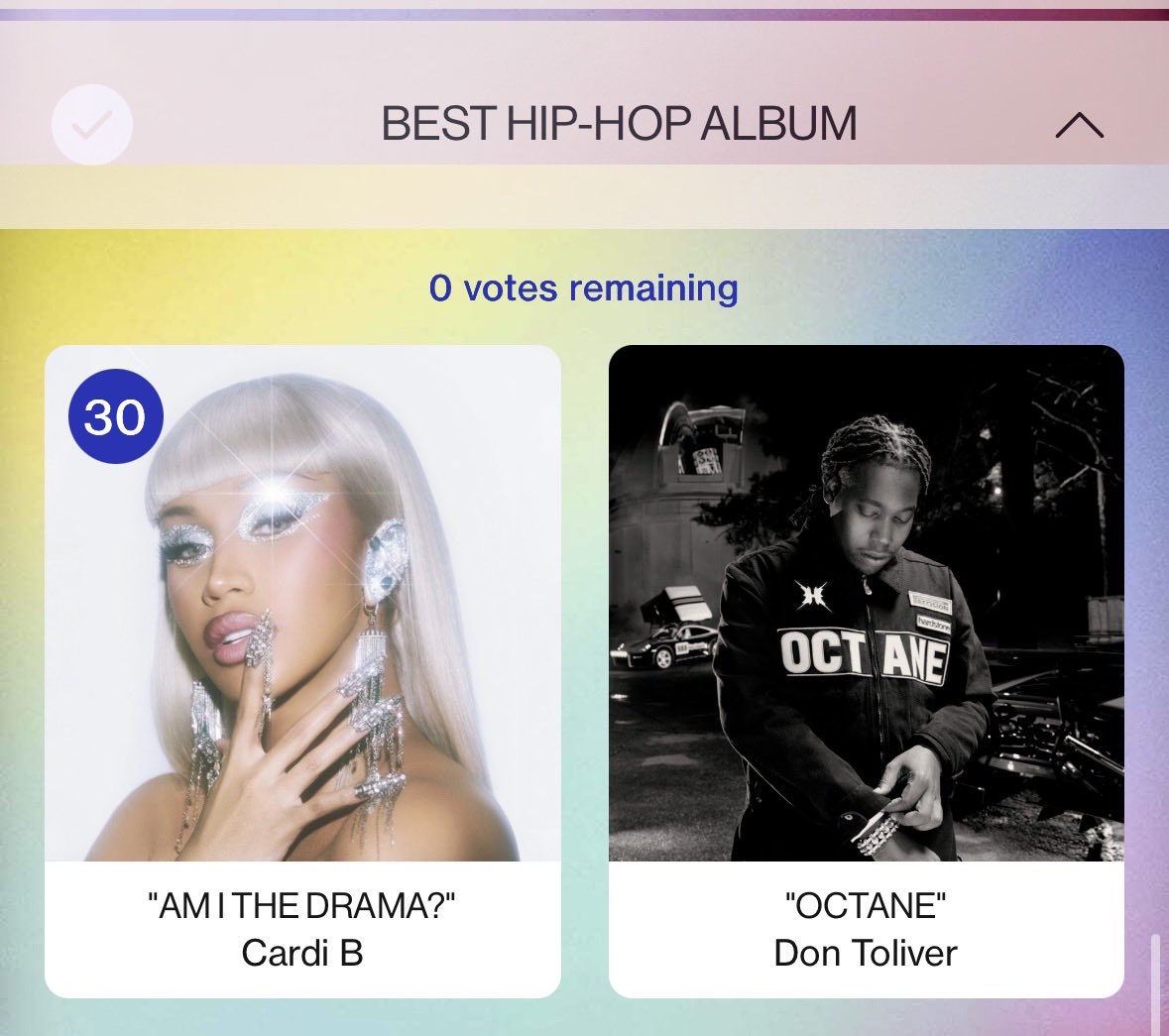 cardibchartdata's tweet photo. 🚨 VOTING IS NOW OPEN! 

Open this link and vote for every category: https://t.co/RNuJKV9aiO

Send screenshots below! 👇 https://t.co/RNAMosTkrP