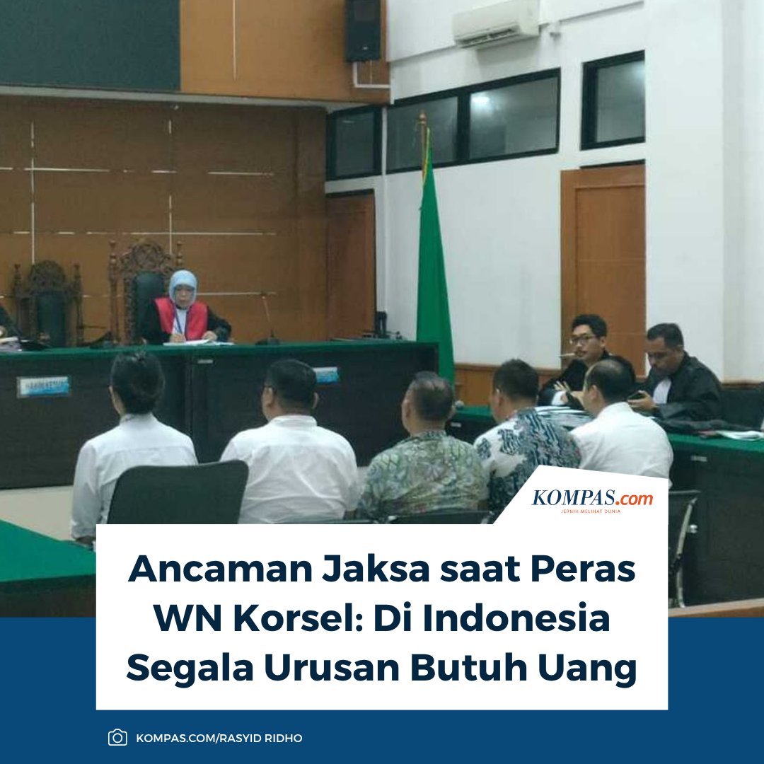 kompascom's tweet photo. “Ini kan Indonesia, kalau tidak ada uang ya tidak bisa diusahakan untuk tidak bersalah, di Indonesia segala urusan butuh uang berbeda dengan di Korea,” ucap terdakwa, Redy Zulkarnain.
Baca di sini: https://t.co/Lwm97XwkrR
~TR #WNKorsel #PNSerang https://t.co/B2iEHxI8ll