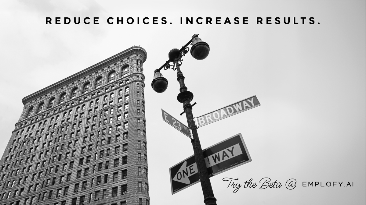 emplofy's tweet photo. Fewer choices create better results.
Try the beta: https://t.co/HW1XcRC3g6
#Careers #Jobs #emplofy #emplofyai https://t.co/ZXkzRu9ZYy