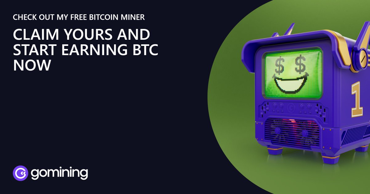 Claim yours and start earning BTC now 💰

👉 gomining.com/og?ref=FJYRTE0… 👈

<a href="/GoMining/">GoMining</a> #BTC
