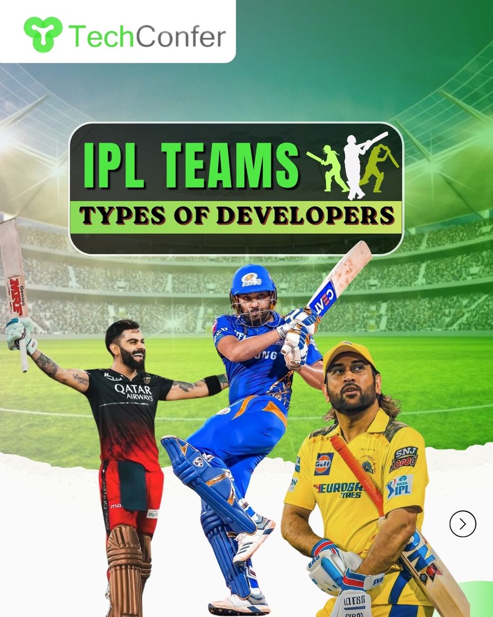 techconferindia's tweet photo. IPL shows how different teams play different roles and it’s the same with developers. Everyone has their own style, but together they build and manage.

📞 +91 8130450124 (India)
🌐 https://t.co/PkR0Jq2M1v
✉️ sales@techconfer.com

#IPL #IPL2026 #IPLTeams #TechConfer #Developer https://t.co/beik7dg8Mc