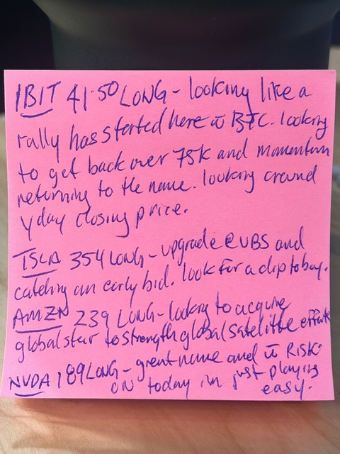 🔥 Here’s is my🔥 #stickynote for April 14, 2026:

Momentum trying to build back — watching crypto strength and AI names for continuation 👀

🧠 Economic Headline:
Markets stabilizing after recent volatility — focus shifts to momentum names and risk appetite returning.
📊 Trade
