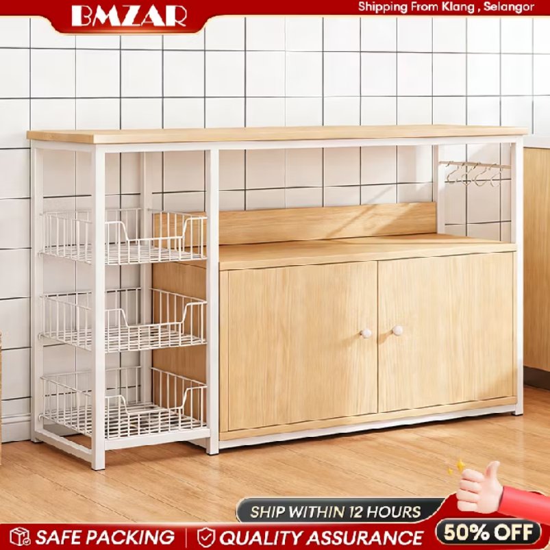 Kitchen Storage Cabinet Condiment Storage Rack Microwave Oven Rak Serbaguna Dapur Storage s.shopee.com.my/8phq5U21kh