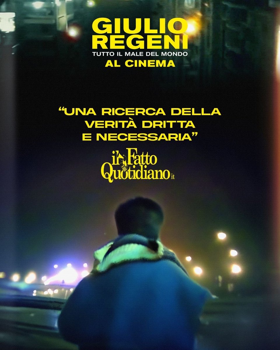 fandangoweb's tweet photo. “La verità oggi è sotto gli occhi di tutti. E, con essa, le menzogne” @ilvenerdì

“Giulio Regeni – Tutto il male del mondo”, il documentario diretto da Simone Manetti, torna al cinema.
Scopri le sale https://t.co/PZImVKRzQf https://t.co/QLla9655za