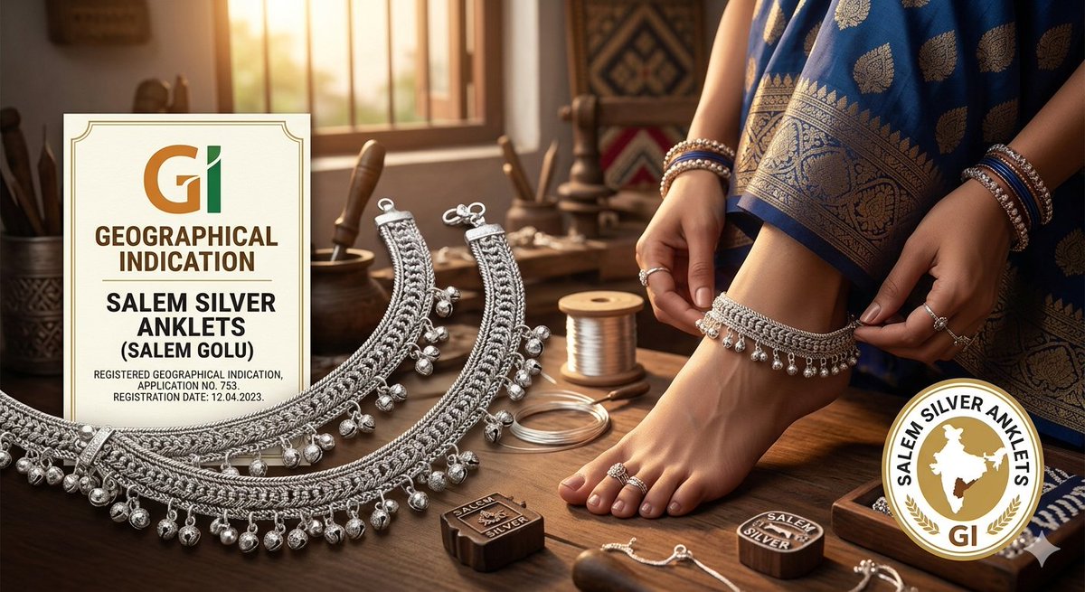 TheSalemNew's tweet image. BJP Election Manifesto 2026:

The BJP Election Manifesto for 2026 includes a commitment to pursue Geographical Indication (GI) tag status for Salem Silver Anklets. 🗳️✨📜🌟

#Salem #SilverAnklets #GITag