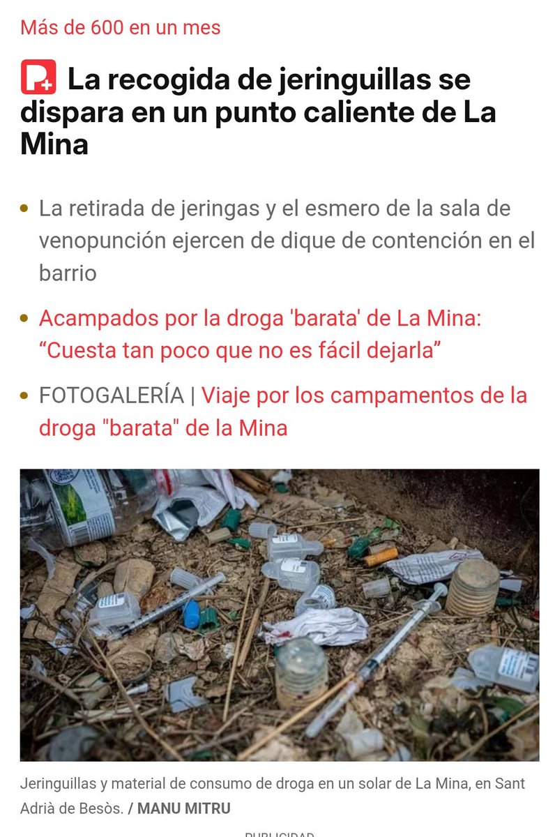 stmrti_rmigraci's tweet photo. #Lamina #MaresmeForum #BarriBesos experimenta un record de 600 #Jeringuillas en campamentos, de heroinómanos instalados sin que @jaumecollboni ni @CaneteFilo hagan nada, auténticas chabolas de la #heroina donde todo el mundo sabe dónde se vende la #droga pero nadie hace nada https://t.co/LuZjJdIvOM