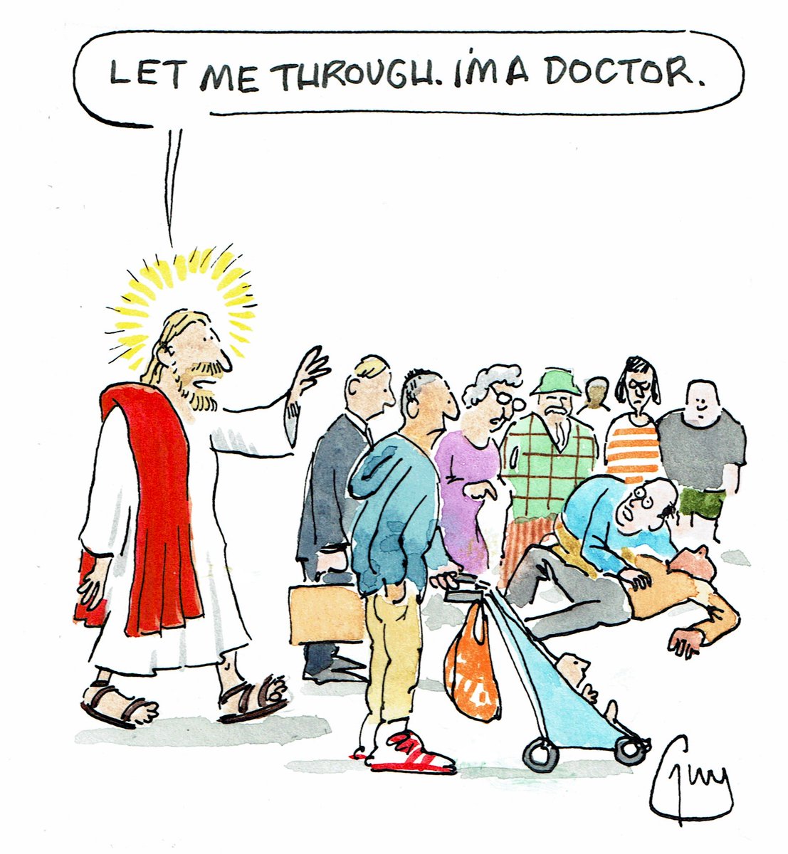 My cartoon for Wednesday's <a href="/MetroUK/">Metro</a> <a href="/MetroPicDesk/">Metro Picture Desk</a> #trump #jesus #doctors