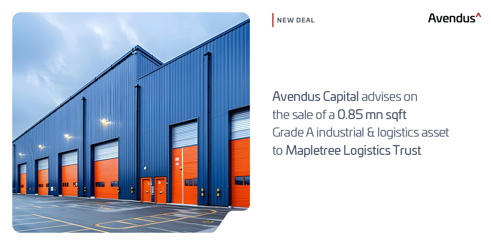 Avendus's tweet photo. 🔴#AvendusDealAlert: Delighted to have advised on the sale of a 0.85 mn sqft Grade A industrial & logistics asset to Mapletree Logistics Trust. Our 13th transaction in the space, this acquisition underscores the sustained appetite from global investors in India’s industrial & logistics sector, especially for marquee assets. Learn more👉https://t.co/fClMXTcFNg

#Warehousing #Logistics #Infrastructure #RealAssets #Acquisition #InvestmentBanking #NextIsTheOnlyLevel