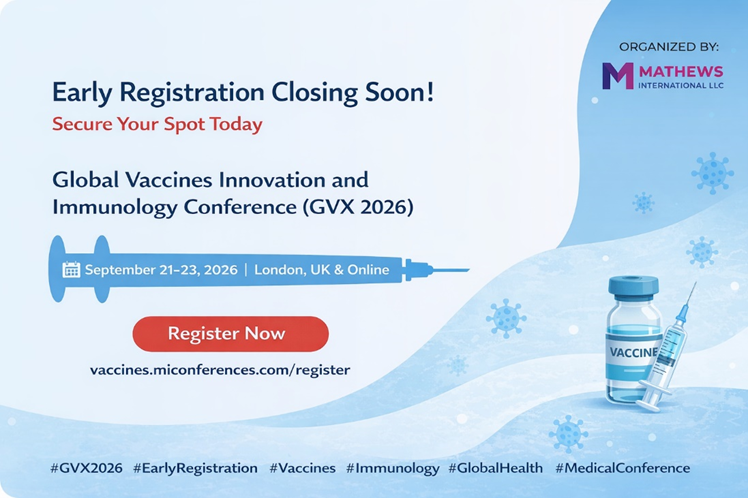 VaccineEvent's tweet image. ⏳ Early Registration Closing Soon! 
Join global experts in vaccines, immunology, and public health at GVX Immunology-2026.
📷 Sept 21–23, 2026 | London &amp;amp; Online
🎟️ Register Now: vaccines.miconferences.com/register #GVX2026 #EarlyRegistration #Vaccines #Immunology #GlobalHealth