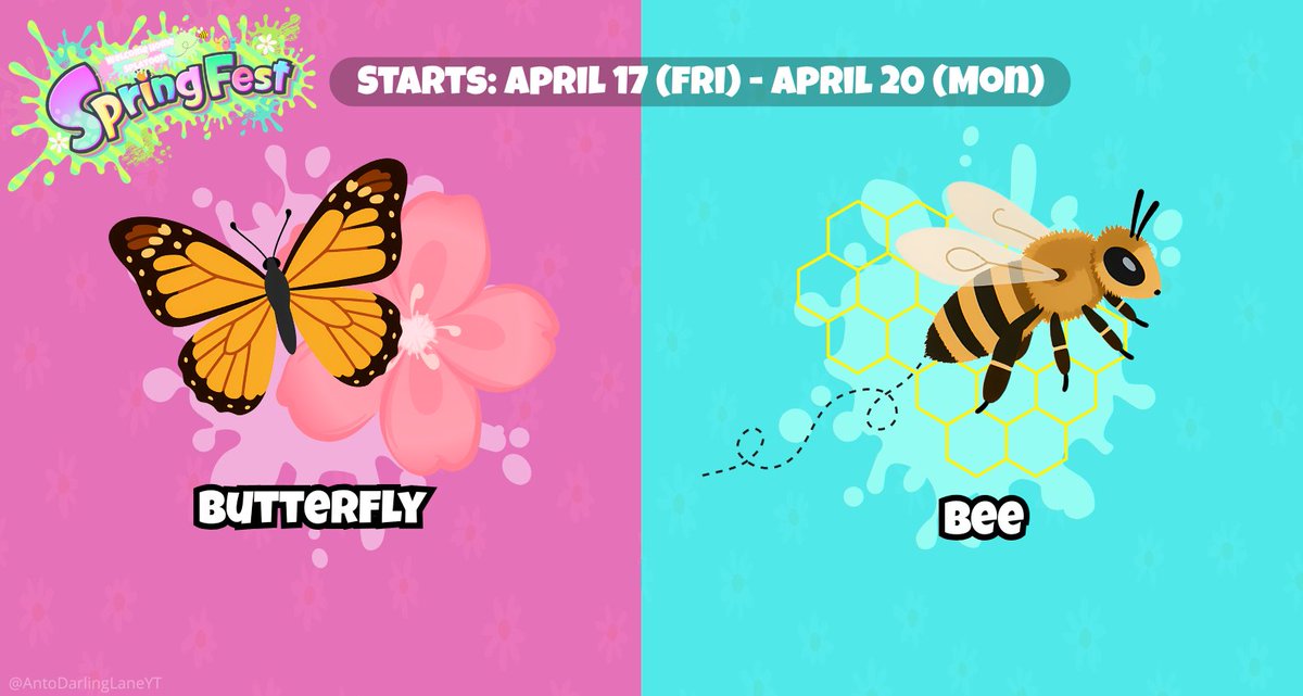 AntonellaO21663's tweet image. Attention, Inklings and Octolings! 
The New SpringFest Splatfest is coming in Welcome Home Splatoon AU!

"What insect would you be?"
A beautiful Butterfly🦋 or a cute Bee🐝

Voting opens on April 17 (Fri) and closes on the April 20 (Mon).
#WelcomeHome #Splatfest #Splatoon
