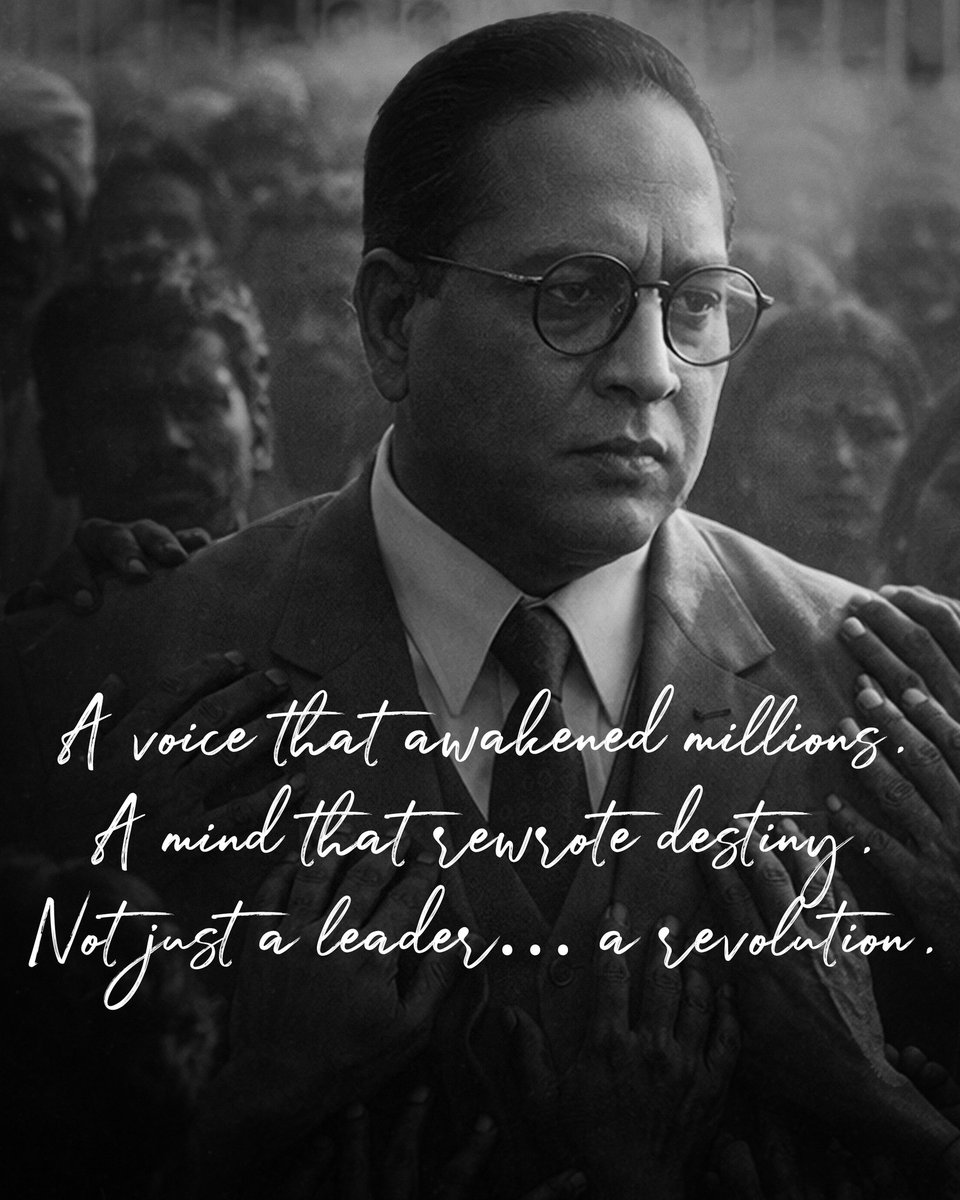 Vj4editz's tweet photo. A voice that awakened millions.
A mind that rewrote destiny.
Not just a leader… a revolution.
Jai Bhim ✊
#AmbedkarJayanti #JaiBhim #EqualityForAll https://t.co/egyUKa3ZFk