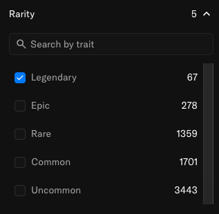 btc_mtm's tweet image. OpenSea has finally made DNA rankings viewable!🔥
Try filtering by traits and snipe some good ones!🫡

💎Legendary　- 67
💎Epic　- 278
💎Rare　- 1359
💎Common　- 1701
💎Uncommon　- 3443

@FROGE69mg