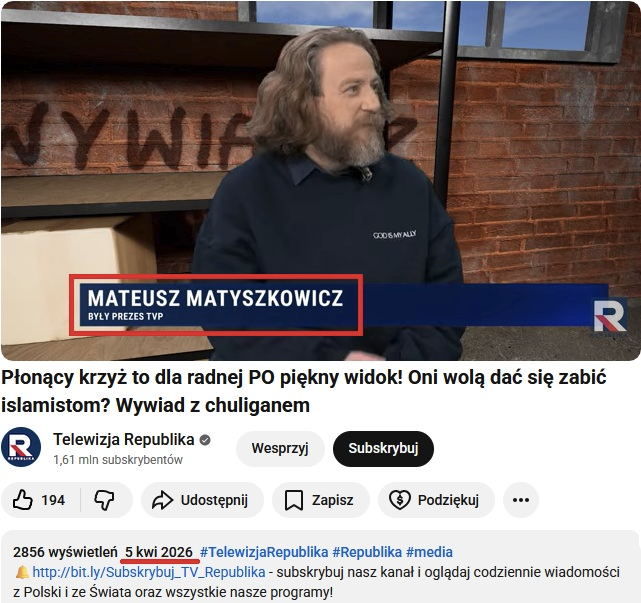 BDunczyk's tweet photo. Nierzadko zdarzają się takie momenty, że popierając stronę PiS-owską czuję zażenowanie i żal.
Oto jeden z nich - do programu TV Republika został zaproszony na godzinną promocję zdrajca, który oddał TVP bandzie ryżego.
3 obrazki to przypomnienie, nr 4 to klatka z TV Republika:⏬ https://t.co/lyyj17Gmob