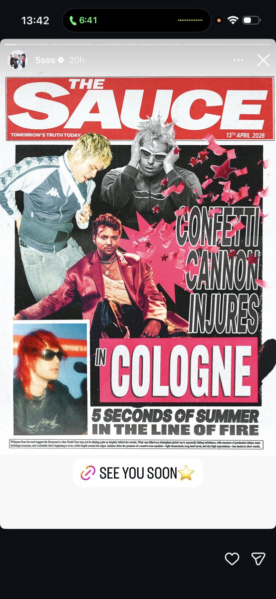 and in cardiff when the entire pile of star confetti dropped on my foot instead of actually floating x