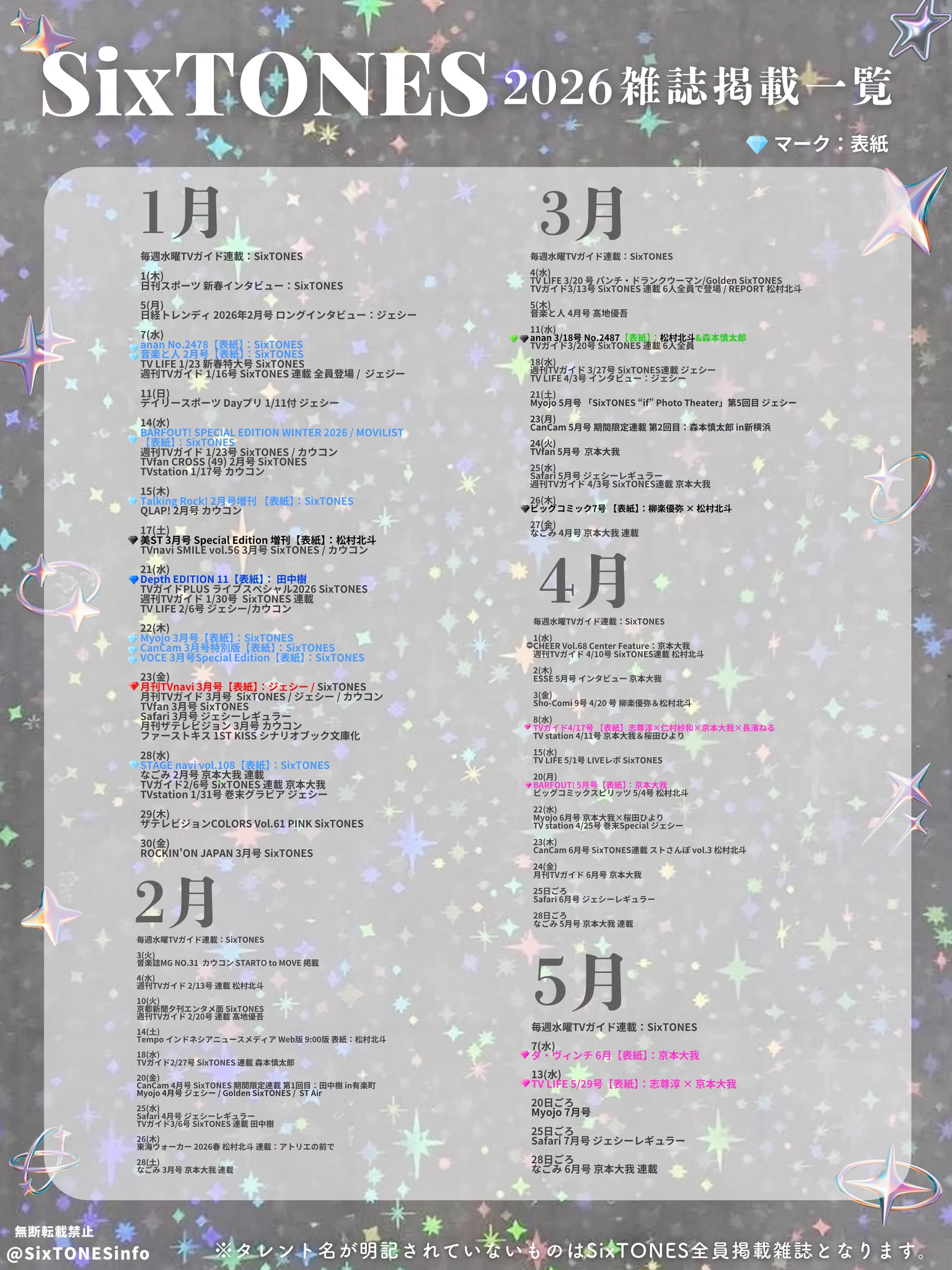 SixTONES まとめ売り SixTONES info on X: 