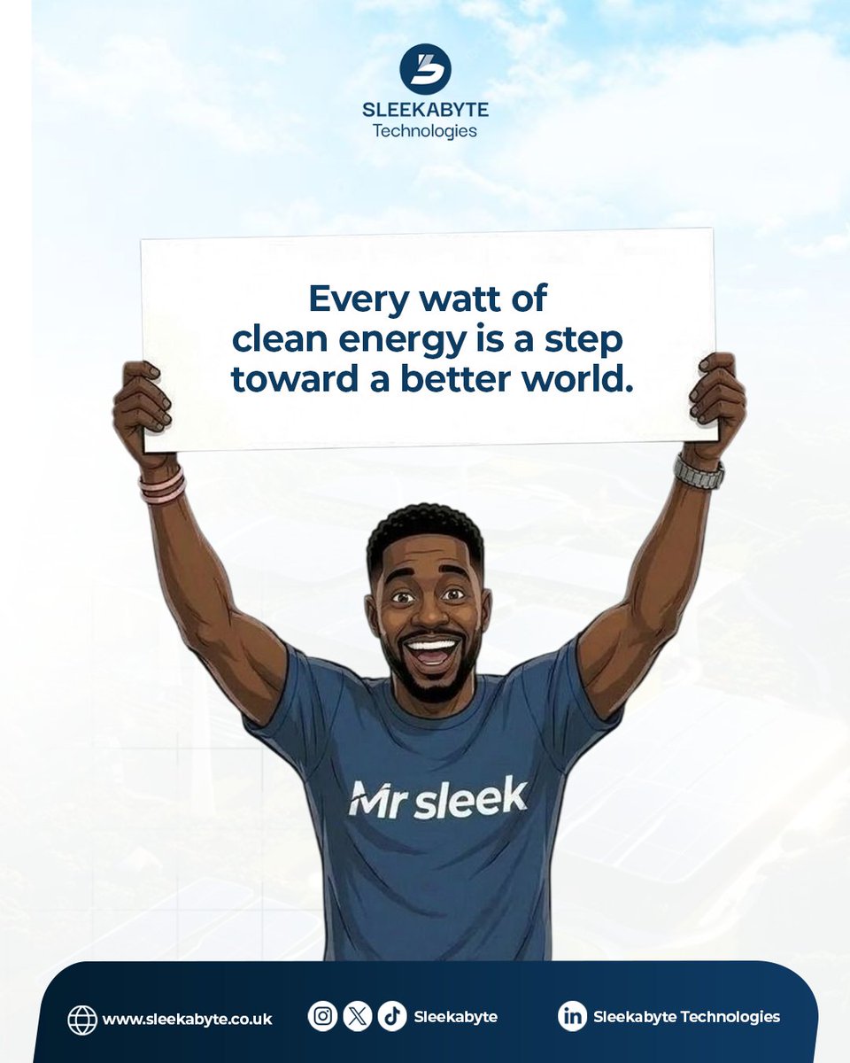SleekaByte's tweet image. Every watt of clean energy moves us closer to a better world. It is no longer optional, it is essential. Lower costs, stronger systems, sustainable growth. 

The future belongs to organisations that act now.
What steps are you taking?

#CleanEnergy #Sustainability