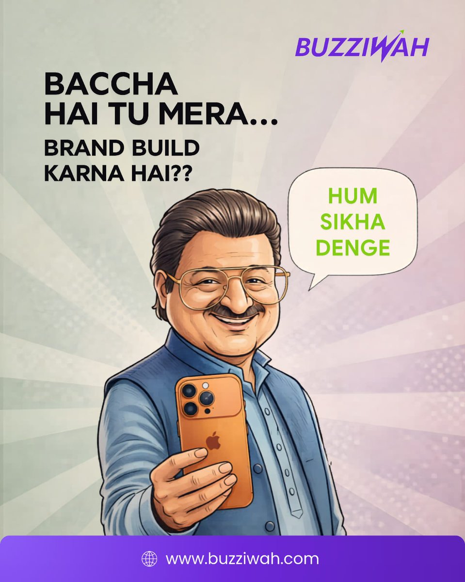 buzziwah's tweet image. Baccha hai tu mera, chinta mat kar

We’re here to level up your business, digitally.
From confusion to conversions - we handle it all💥

Upgrade your brand with Buzziwah.

#Buzziwah #DigitalGrowth #BrandBuilding #Dhurandhar #Digitalmarketingagency
2 w