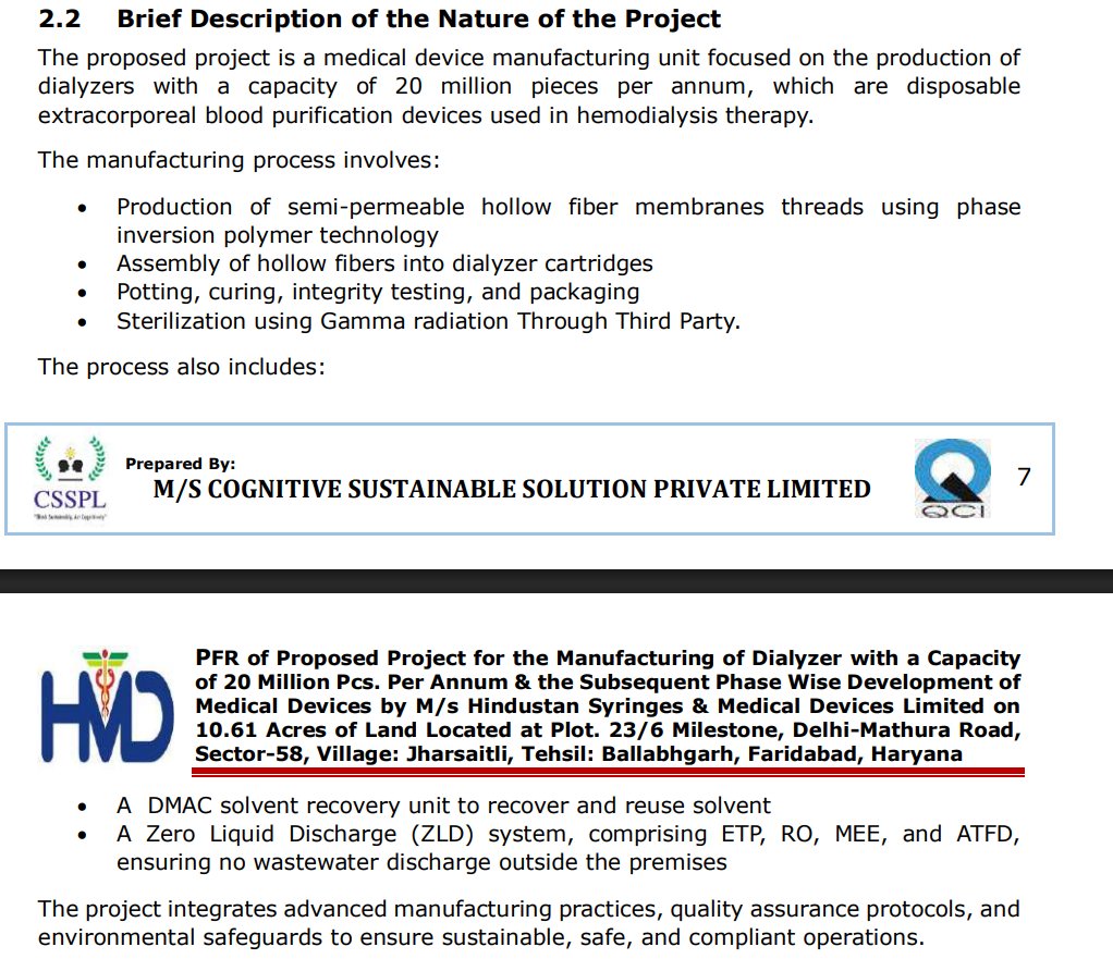 theanonlurker's tweet photo. Hindustan Syringes is building India's 1st indigenous dialyzer production facility in Faridabad (😂😂). I think we currently produce sizeable amount of this, but it is by Japanese companies like Nipro. It will output 20mil devices a year https://t.co/3jvhdnHm3J