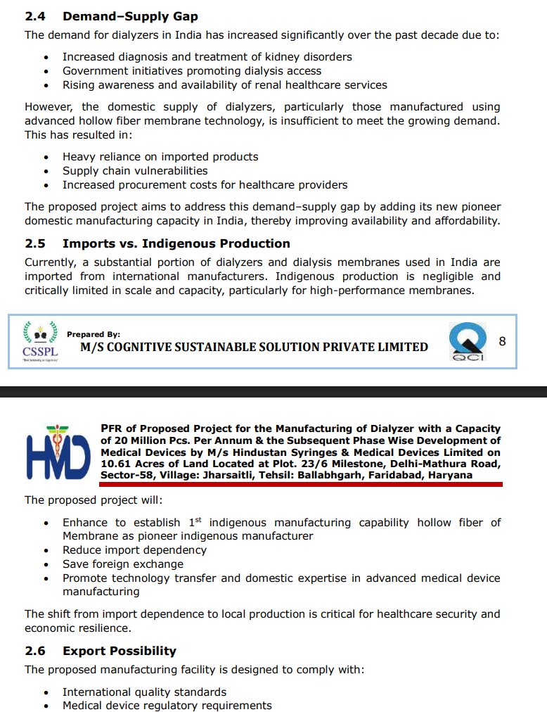 theanonlurker's tweet photo. Hindustan Syringes is building India's 1st indigenous dialyzer production facility in Faridabad (😂😂). I think we currently produce sizeable amount of this, but it is by Japanese companies like Nipro. It will output 20mil devices a year https://t.co/3jvhdnHm3J