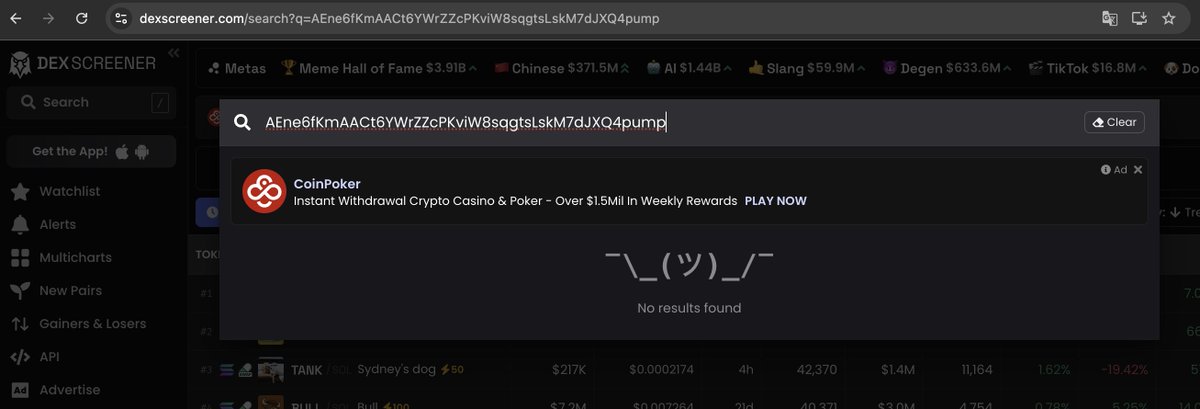 edinsoncode's tweet photo. Could it be that alonhouse, through the PF platform and in coordination with Dexscreener, doesn’t allow competing launchpads on Solana?

On Dextools, the chart works perfectly, but on Dexscreener the token was disabled.

A few days ago, we launched our own launchpad on PF to attract more traffic and users—and right after that, our token stopped appearing on Dexscreener… pretty suspicious, isn’t it?

CA AEne6fKmAACt6YWrZZcPKviW8sqgtsLskM7dJXQ4pump