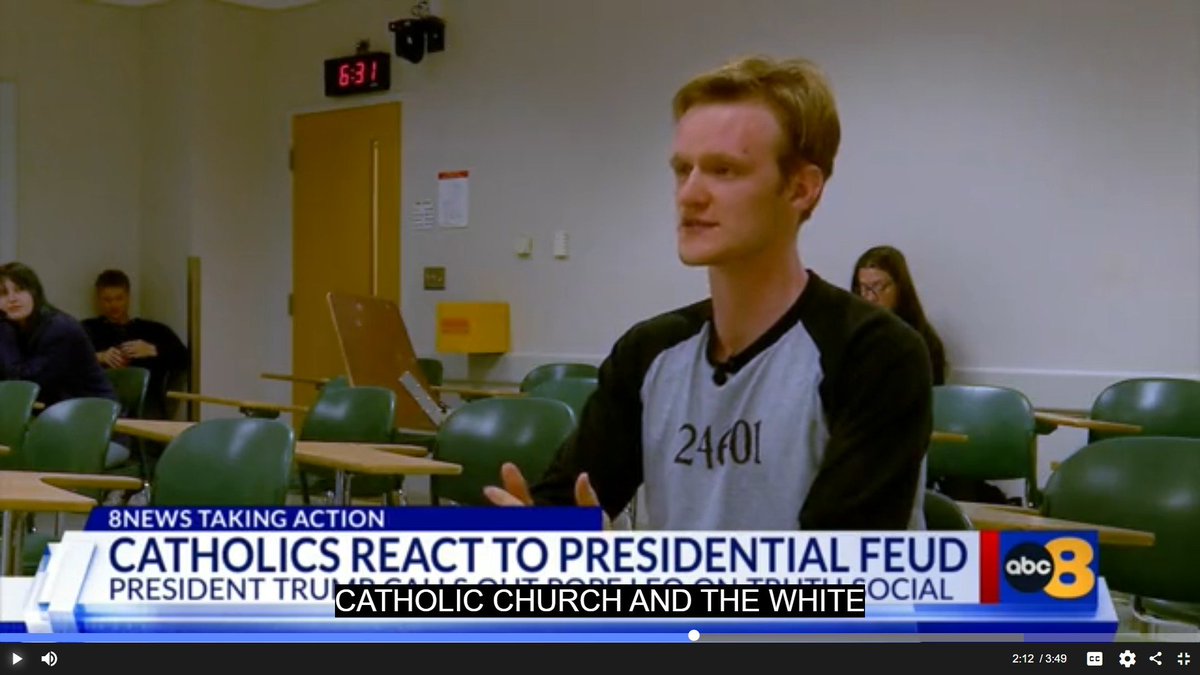 AndrewChesnut1's tweet image. My VCU students and I are featured in this ABC News Richmond @8NEWS story "‘Unprecedented’: Tensions grow between Trump and Pope Leo XIV" wric.com/news/local-new… #academia #Catholic #PopeLeo