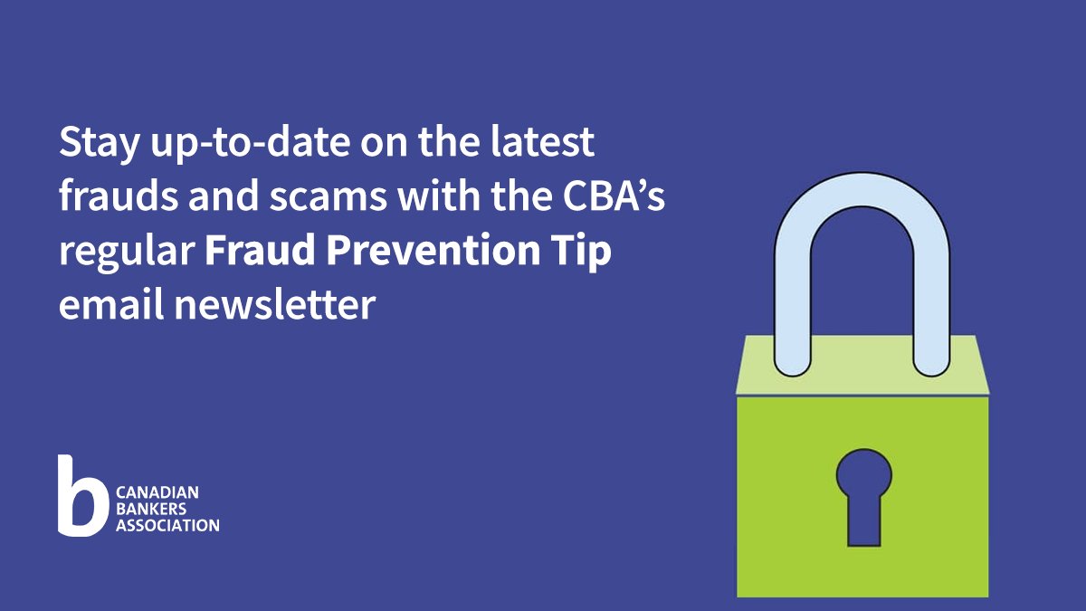 CdnBankers's tweet image. We’ve got insightful fraud prevention newsletters available to you – for FREE! 

Sign up today and stay in the know: 

cba.ca/forms/newslett… 

#cdnbanking #financialliteracy