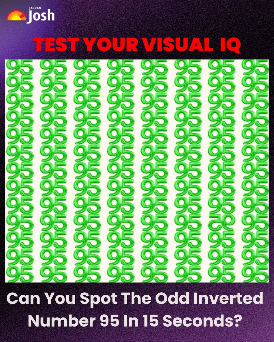 Jagranjosh's tweet image. Your task is to find the hidden odd inverted number within 15 seconds. Think fast and test your sharp observation skills!

#OpticalIllusion #BrainTeaser #IQTest #jagranjosh