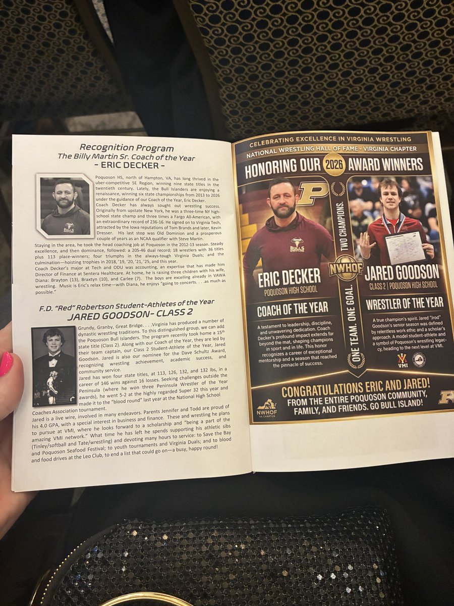jared_goodson's tweet photo. What a great night this was alongside great friends, wrestlers, coaches, &amp; refs.  Va Chapter of the National Hall of Fame induction and I was named the Dave Schultz Award for Virginia.  So thankful for what wrestling has taught me! @CoachGibby197 @RHunsberger149 @VMI_Wrestling https://t.co/16KL4EYEDM
