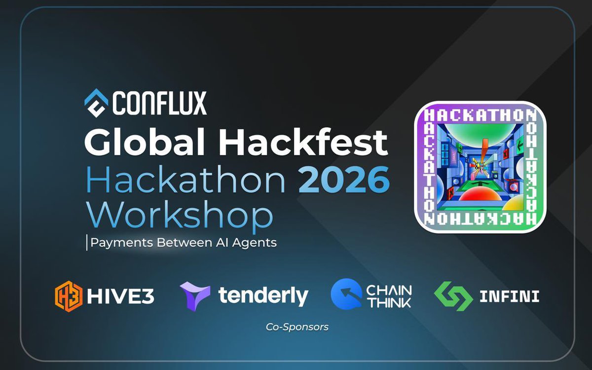 Conflux_Network's tweet image. 🚨 TODAY: Global Hackfest 2026 – Payments between AI Agents

We are going live in a few hours. We're breaking down x402, proof-of-compute, and ERC-8004 for autonomous transactions.

⏰ 10:00 AM ET
📍 Conflux Discord Stage
👉 discord.gg/confluxnetwork…
