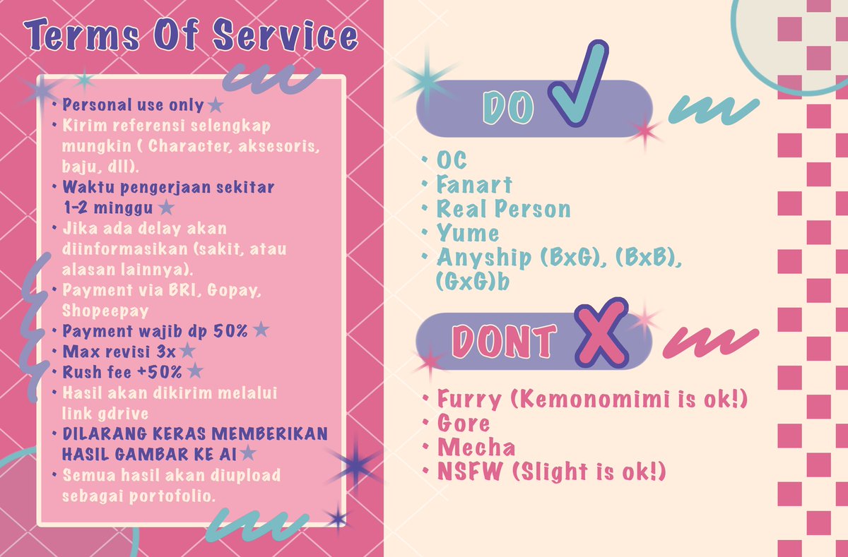 chanieyuu_'s tweet photo. [COMMISSION OPEN]
💖 + 🔁 very appreciated!

Hi, aku buka service "YCH" baru untuk bulan april! Lokal only yaa (Indonesian)

Feel free to reach me on dm! and please mention me after dm<3 thankyou!!

Slot: 5
#opencommission #ArtCommission #artidn #zonauang #zonajajan https://t.co/1b2Trrv2p7