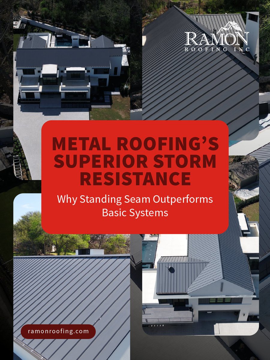 RamonRoofing's tweet image. Why Metal Roofing Performs In Severe Weather 🔩

Standing seam metal is engineered for strength, but installation precision is what makes the difference.

Explore metal roofing systems: hubs.ly/Q04bW6Qd0 

#RamonRoofing #LuxuryRoofing  #Texas  #FortWorth