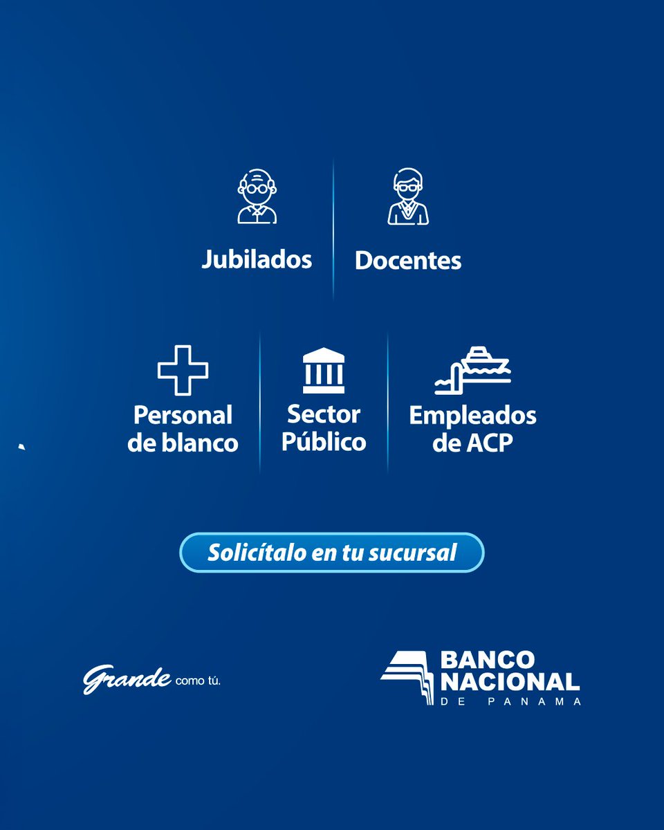 banconalpa's tweet photo. Banco Nacional de Panamá extiende su Feria de Préstamos Personales hasta el 30 de abril de 2026.
¿Qué esperas? Solicita ya tu Préstamo Personal para jubilados, docentes, personal de blanco, sector público y colaboradores de la ACP.
✨ Condiciones especiales solo por feria https://t.co/npidyCqzrw