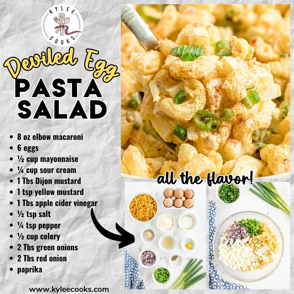 kyleecooks's tweet image. This deviled egg pasta salad is creamy, tangy, and the first thing gone at every cookout. Make it the night before - it only gets better. #PastaSalad #EasyRecipes #kyleecooks kyleecooks.com/deviled-egg-pa…