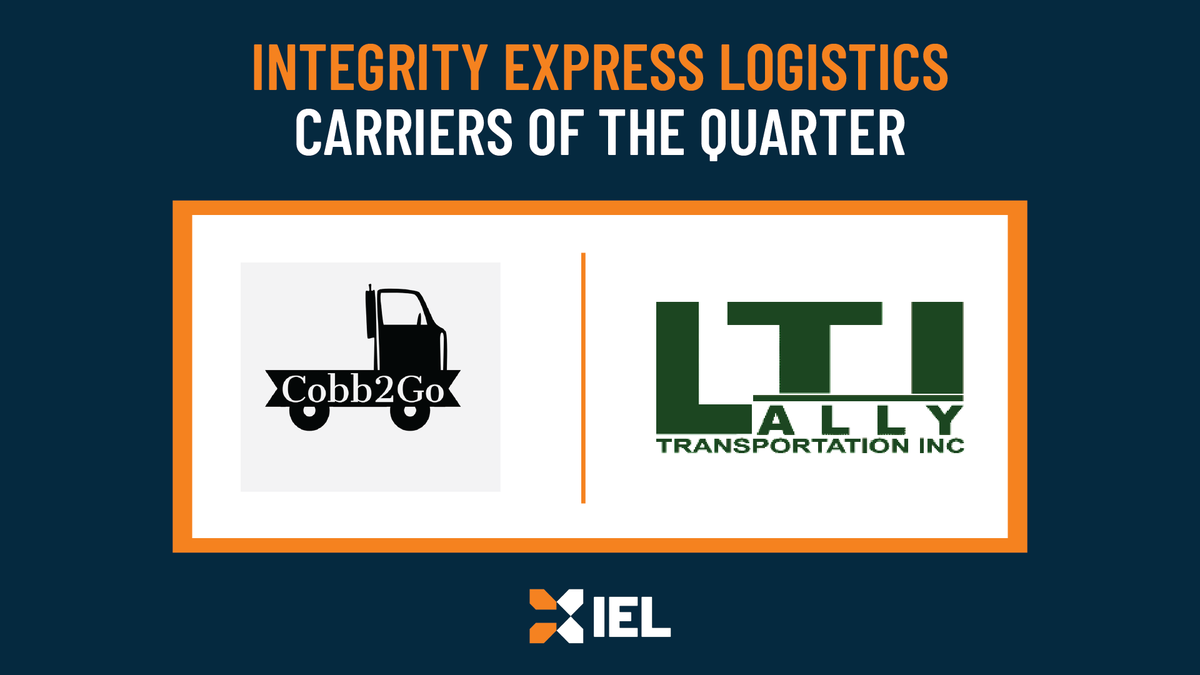 IEL_LLC's tweet image. Shoutout to IEL's Carriers of the Quarter for their hard work during Q3! Congrats to COBB2GO LLC &amp;amp; LTI Lally Transportation Inc.
#IEL #Integrity #AllGritNoQuit #Logistics