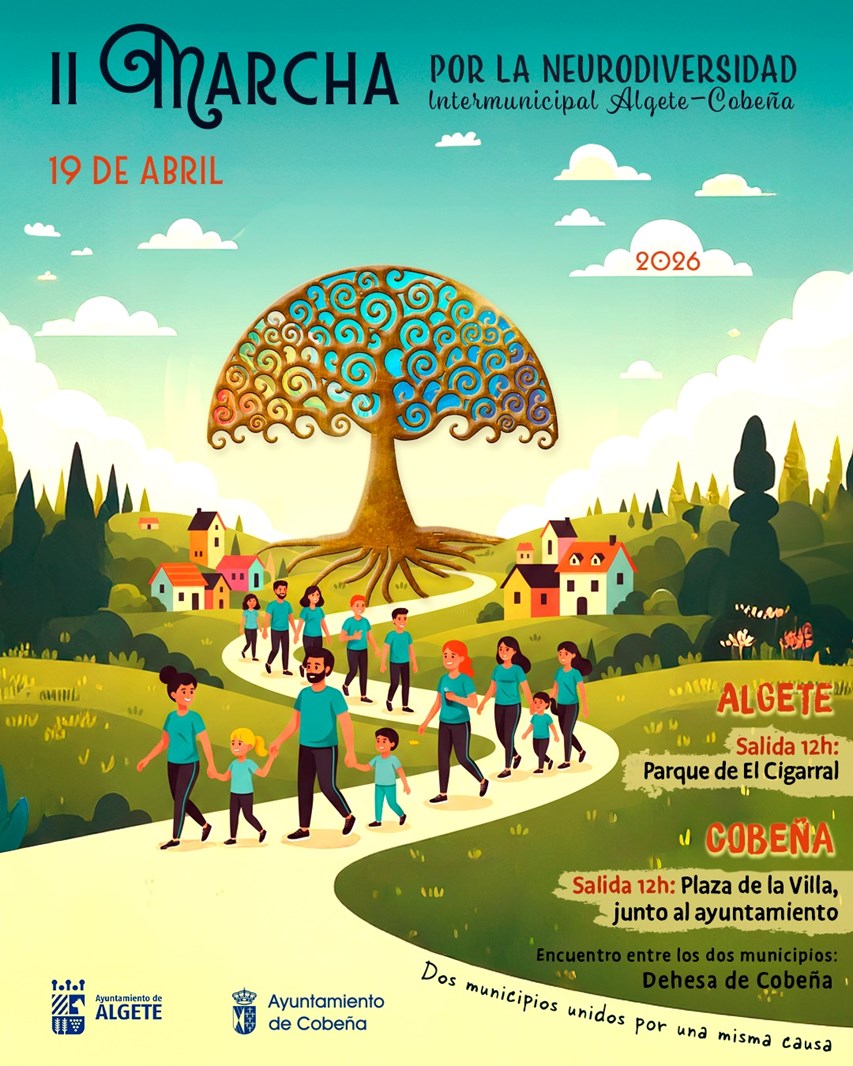aytocobena's tweet photo. 🧠📷 II Marcha por la Neurodiversidad 📷📷El próximo domingo 19 de abril , caminamos juntos por una sociedad más inclusiva. Bajo el lema “Sociedad inclusiva, mentes únicas”, te invitamos a participar en la marcha intermunicipal Algete–Cobeña. 🧠
https://t.co/5zjTjcHJd3 https://t.co/30R5HllP2m