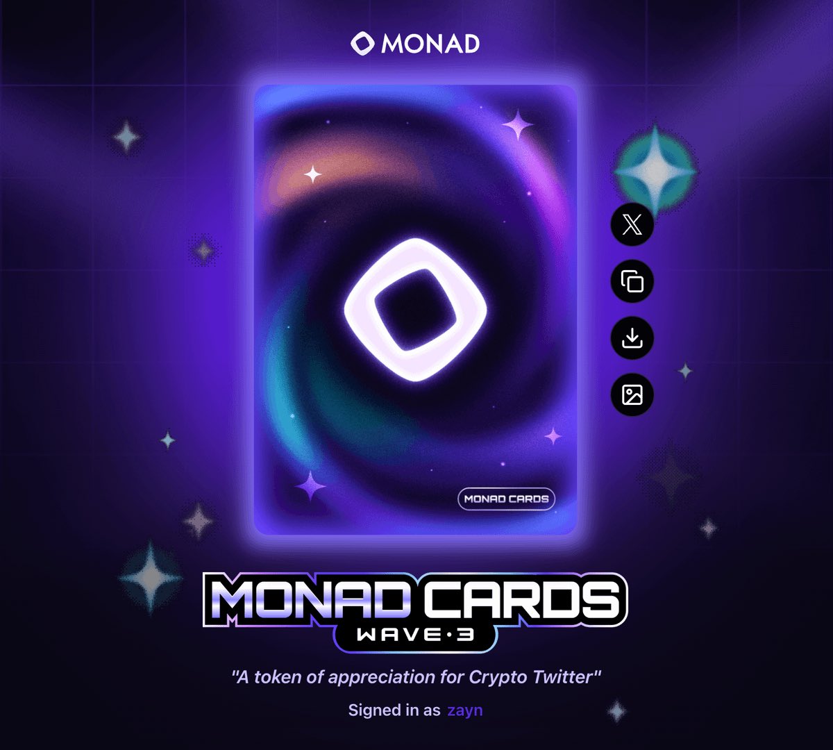 MediaMonad's tweet image. Wave 3 of Monad Cards is now live

1,250 community members are now eligible

Claim here: cards.monad.xyz