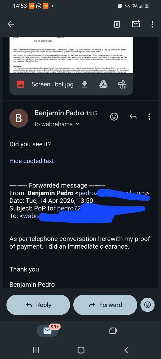 rev_pedro's tweet photo. @Mweb this is my month's notice. A loyal customer since 2005. I have tried to communicate via email, chatbot, Twitter and telephonically. Feedback is zero. I may be worth a R110 per month to you but let me take it where I will at least be valued. https://t.co/ehuakQrfN6