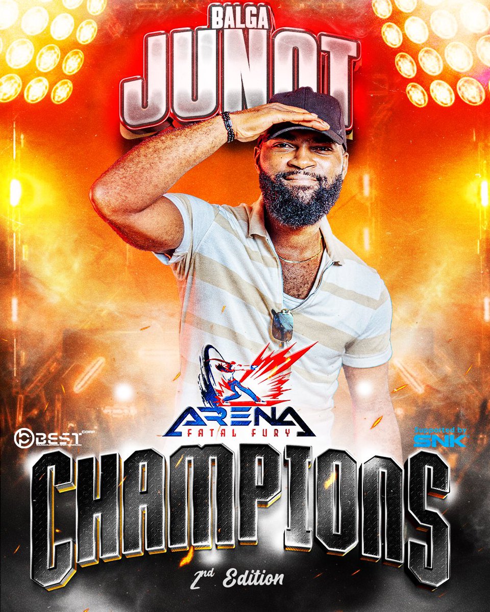 BESTCORP_CMR's tweet photo. [FATAL FURY ARENA II]

eSports Fans 🕹️

WE HAVE A WINNER 🎮🏆 

Congratulations on #Junot 🥇
The 2nd Edition FFA on #CotW Supreme Champion 🐺🔥

#Dormammu  🥈
@donaldlepro 🥉

LiveStream Event:
🎥 https://t.co/9zL4SlhFrz

EVENT SUPPORTED BY @snk_esports_hub 🌐

#EsportsInAfrica https://t.co/vJYDFMpcPH