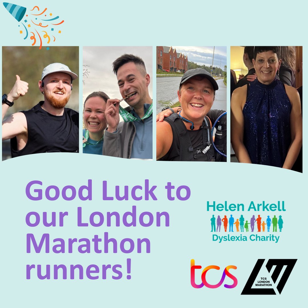 ArkellDyslexia's tweet image. The countdown to the @LondonMarathon is on! 🎉 Good luck to Katie, Davida, Sam &amp;amp; Samuel. Support their run &amp;amp; donate here: justgiving.com/campaign/helen…  @marathonslive #LondonMarathon #TeamHelenArkell #DyslexiaSupport